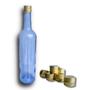 Imagem de 12 Garrafa de Vidro Vinho  Azul 750ml C/Tampa e Lacre Licor