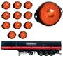 Imagem de 12 Lanterna Frontal Guerra LED Âmbar 65mm c/ Sup. - Conect.