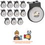 Imagem de 12 Lanterna Lateral Carreta LED Cristal 65mm C/ Sup e Conec.