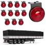 Imagem de 12 Lanterna Lateral Carreta LED Rubi 65mm C/ Sup - Conector