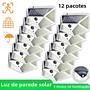 Imagem de 12 Luzes Solares de Parede com Sensor de Movimento - 100 LEDs - Iluminação Externa à Prova D'Água