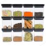 Imagem de 12 Mini Potes Porta Condimentos Tempero Hermetico 180ml