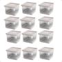 Imagem de 12 Pote Para Alimentos Transparente Prisma 850ml Com Tampa