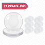 Imagem de 12 Prato Astral 22cm Transparente Resistente Ideal P/ Jantar