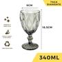 Imagem de 12 Taça Diamante Cinza Metalizado 340ML Bico de Jaca Eventos