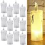 Imagem de 12 Velas LED Transparente 8cm Luz Eletrônica Decorativa