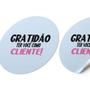 Imagem de 120 Etiquetas Adesivas Gratidão Ter Você Como Cliente Escrita Preto Rosa Fundo Azul Claro Artesanais