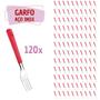 Imagem de 120 Garfos Vermelho Aço Inox Plástico Luna Casa Almoço