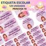 Imagem de 129 Etiquetas Escolares Personalizado Vinil Princesa