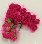 Imagem de 144 Mini Rosas De Eva Rosinha Artificial com 12 Buquês