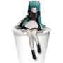 Imagem de 14cm Anime Hatsune Miku Cantor Virtual Postura Sentada Modelo Brinquedo Mesa Decoração De Bolo Fofo