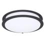 Imagem de 14in DC Matte Black Round 26W, 1400 Lumens Dimmable LED Flush Mount Ceiling Light, Soft White, Bright White, Daylight 3000K/4000K/5000K, EV1414C3C-43