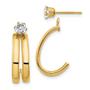 Imagem de 14K Ouro Amarelo Polido w / CZ Stud Earring Jackets