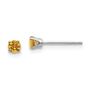 Imagem de 14k ouro branco 3mm citrino stud brincos