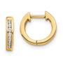 Imagem de 14k ouro polido diamante Post Hoop brincos