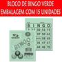 Imagem de 15 Blocos De Bingo Verde Sidgraph - 1500 Cartelas