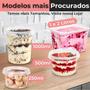 Imagem de 15 Potes de Plástico Redondo 1300ml C/ Tampa Bolo de Pote - BP Potes