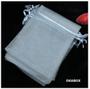 Imagem de 150 Saquiho de organza  17x23 com fita cetim branco