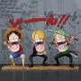 Imagem de 15cm One Piece Luffy Sanji Zoro Figuras De Ação Três Capitais PVC Anime Modelo Brinquedos