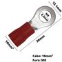 Imagem de 170un Terminal Garfo Forquilha e Olhal Vermelho 10mm² M8