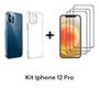 Imagem de 1UN Capa Capinha Transparente + 3UN Película De Vidro 3D Para Iphone 12 PRO