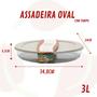 Imagem de 1UNI Travessa Oval 3L Tampa Sortida Vidro Forno Grande Lasanha