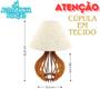 Imagem de 2 Abajur Luminária De Mesa Com Cúpula Tambor Tecido Linho