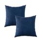 Imagem de 2 Almofada Cheia Suede Decorativa Azul Marinho 45cm x 45cm