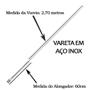 Imagem de 2 Antena Móvel Maria Mole PX Inox 2,70m Alongador 60cm Suporte Dianteiro Ford Cargo Parafusos Anti-Furto