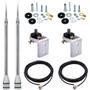 Imagem de 2 Antena Px 2,70 Metros Maria Mole Aço Inox Alongador 60cm Suporte Universal Cabeamento 5,5 Metros Parafusos Anti Furto