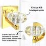 Imagem de 2 Arandela Cristal Dourado Polido Cindy Banheiro Bet40 + Led