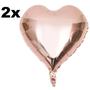 Imagem de 2 Balão Metalizado Coração Rose Gold 45cm Festa Decoração Dia Dos Namorados Casamento Aniversário