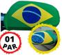 Imagem de 2 Bandeiras Brasil Retrovisor Carro Copa Mundo Com Elastico