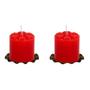 Imagem de 2 Base Com Velas Vermelhas Romântico Dia Dos Namorados