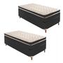 Imagem de 2 Bases Box Solteiro Íris 42x88x188cmcom Kit com 2 Colchões Solteiro Molas Extrapedic Íris 28x88x18
