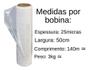 Imagem de 2 Bobinas Filme Stretch Transparente 500 X 0,25 Branco C/ 3kg Esticável