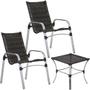 Imagem de 2 Cadeiras Emily em Aluminio Para Area Externa e Mesa de Centro Garden em Alumínio Trama Original