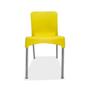 Imagem de 2 Cadeiras plástica Sec Line Amarela com pés de Alumínio Sala Escritório Salão