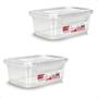 Imagem de 2 Caixa Retangular Gourmet C/ Travas Transparente 750ml