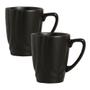 Imagem de 2 Caneca Slim Preta Acetinado 280ml Casal Marido & Mulher Café Da Manhã