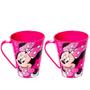 Imagem de 2 Canecas Minnie Rosa com Alça Infantil Plasútil para Meninas 360ml