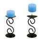 Imagem de 2 Castiçal 1 S Com Vela Azul Claro Mesa Decoração Candelabro