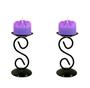 Imagem de 2 Castiçal 1 S Com Vela Roxa Lilás Mesa Decoração Candelabro