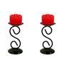 Imagem de 2 Castiçal 1 S Com Vela Vermelha Mesa Decoração Candelabro