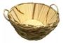 Imagem de 2 Cesto Vaso Cachepô Madeira Trança C Taboa Alça Palha 14x25