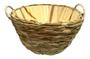 Imagem de 2 Cesto Vaso Cachepô Madeira Trança C Taboa Alça Palha 14x25