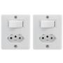 Imagem de 2 Conjunto Interruptor + 1 Tomada 10A Sobrepor Sistema X Box