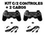 Imagem de 2 Controles Ps3 Playstation Sem Fio + Cabo Carregador