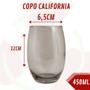 Imagem de 2 Copos Redondo Vidro Cinza California Suco Chique 450ml