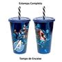 Imagem de 2 Copos Shake com Tampa e Canudo Capitão América 500ml Infantil Original Plasútil